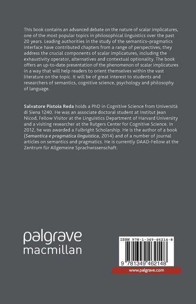 Produktbild: Pragmatics, Semantics and the Case of Scalar Implicatures