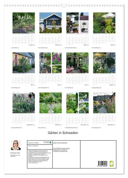 Produktbild: G&auml;rten in Schweden (Wandkalender 2026 DIN A2 hoch), CALVENDO Monatskalender