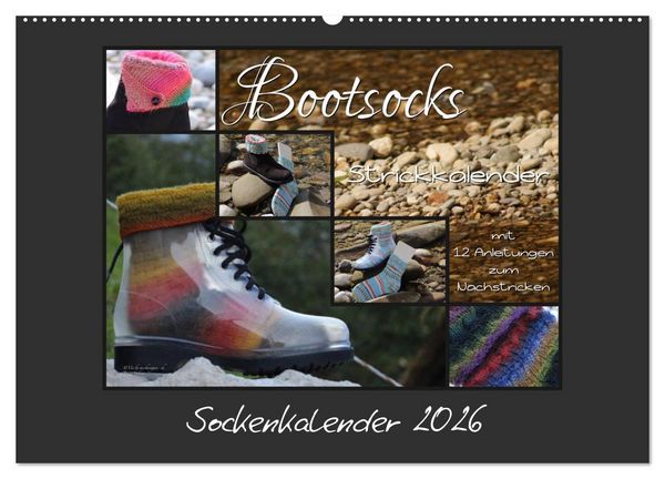 Sockenkalender Bootsocks 2026 (Wandkalender 2026 DIN A2 quer), CALVENDO Monatskalender
