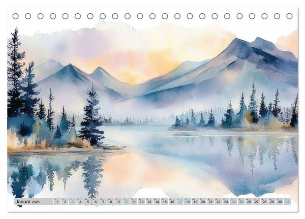 Produktbild: Farbige Bergwelten (Tischkalender 2026 DIN A5 quer), CALVENDO Monatskalender