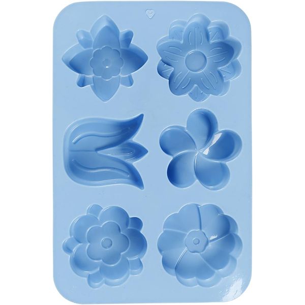 Produktbild: Creativ Company Silikonform, Blumen, H 2,6 cm, L 30 cm, B 21 cm, Lochgr&ouml;&szlig;e 60x75 mm, 75 ml, 1 Stk