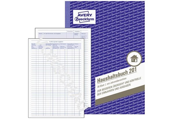 Produktbild: AVERY Zweckform Haushaltsbuch mit Jahres&uuml;bersicht DIN A5 36 Blatt