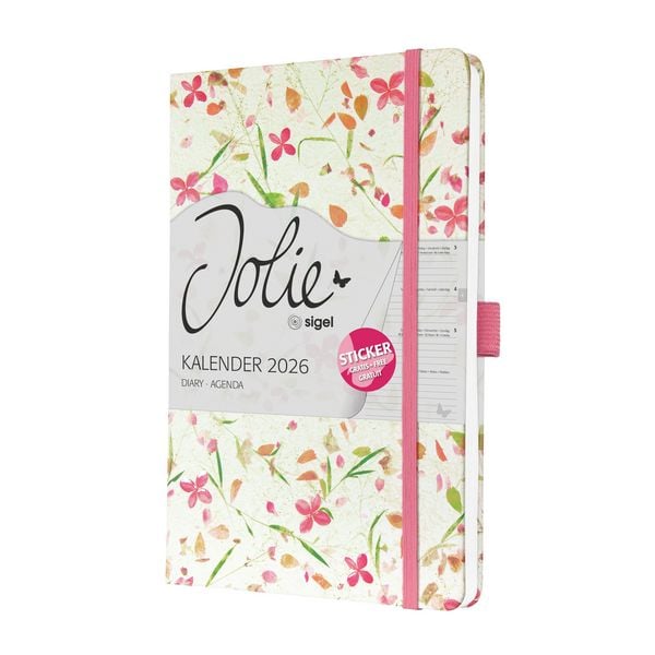 Produktbild: SIGEL J6307 Wochenkalender Jolie 2026, ca. A5, beige, pink