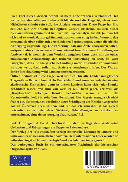Produktbild: Die Frage der Laienanalyse