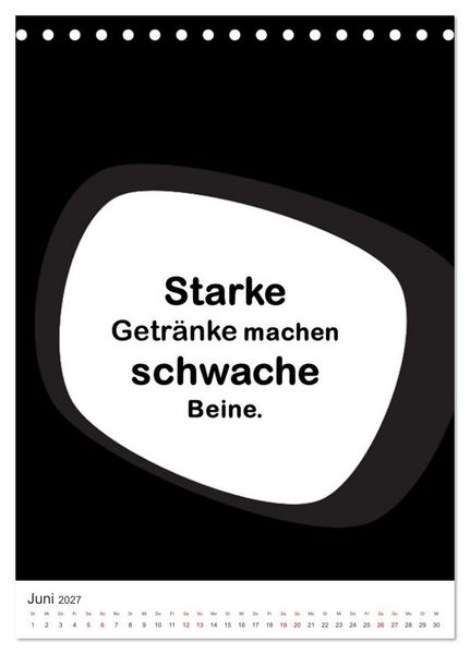 Produktbild: SPRUCH-Beutel voller Spr&uuml;che rund ums TRINKEN (Tischkalender 2027 DIN A5 hoch), CALVENDO Monatskalender