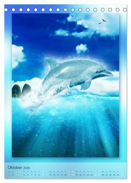 Produktbild: Delfine - Kalender (Tischkalender 2026 DIN A5 hoch), CALVENDO Monatskalender