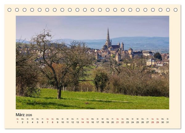 Produktbild: Burgund - Das gr&uuml;ne Herz Frankreichs (Tischkalender 2026 DIN A5 quer), CALVENDO Monatskalender