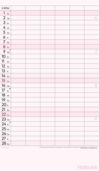 Produktbild: Superplaner XL 2026 6 Spalten - Familien-Timer 26x45 cm - Offset-Papier - mit Ferienterminen - Wand-Planer - Familienkalender - Alpha Edition