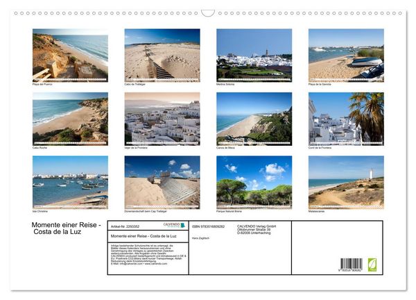 Produktbild: Momente einer Reise - Costa de la Luz (Wandkalender 2027 DIN A2 quer), CALVENDO Monatskalender
