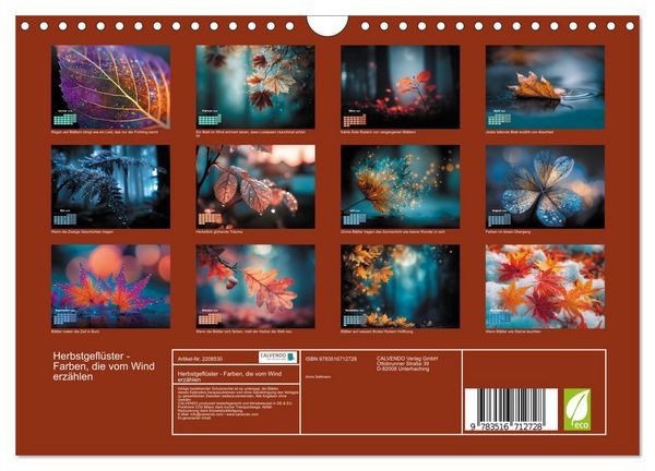 Produktbild: Herbstgefl&uuml;ster - Farben, die vom Wind erz&auml;hlen (Wandkalender 2026 DIN A4 quer), CALVENDO Monatskalender