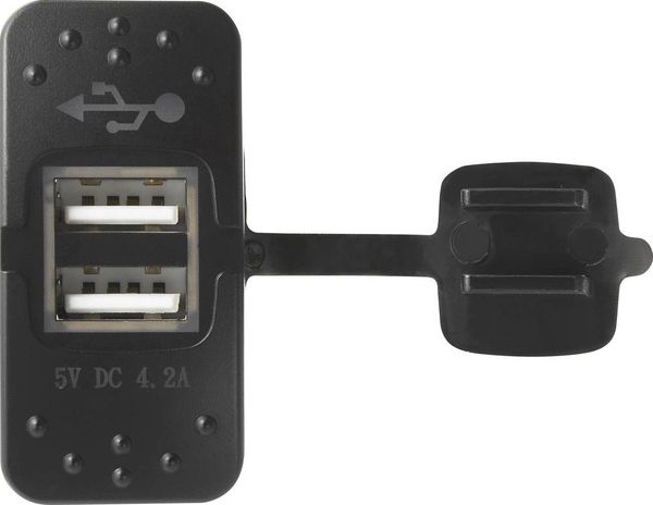 Dual USB Ladegerät Steckdose 4,2A blau Buchse, Einbau TC-9070408