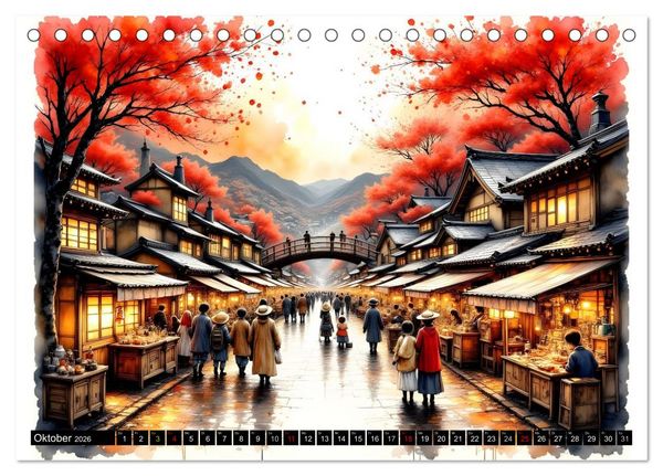 Produktbild: Japans Seele im Jahreslauf (Tischkalender 2026 DIN A5 quer), CALVENDO Monatskalender
