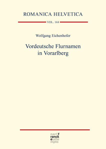 Produktbild: Vordeutsche Flurnamen in Vorarlberg