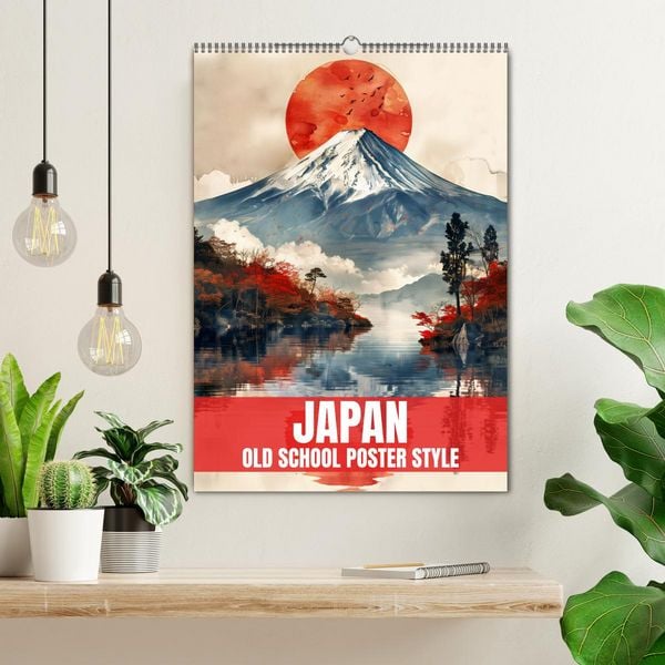 Produktbild: Japan - Old School Poster Style (Wandkalender 2026 DIN A2 hoch), CALVENDO Monatskalender