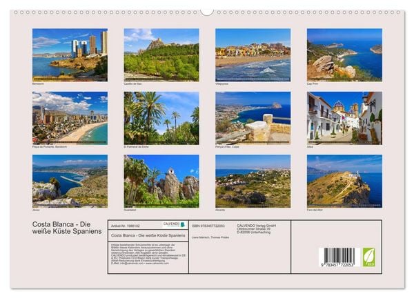 Produktbild: Costa Blanca - Die wei&szlig;e K&uuml;ste Spaniens (hochwertiger Premium Wandkalender 2026 DIN A2 quer), Kunstdruck in Hochglanz