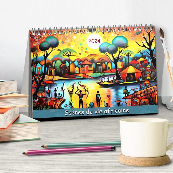 Produktbild: Sc&egrave;nes de vie africaine (Calendrier de bureau 2026 DIN A5 vertical), CALVENDO calendrier mensuel