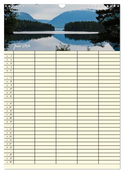 Produktbild: Familienplaner Norwegen (Wandkalender 2026 DIN A3 hoch), CALVENDO Monatskalender