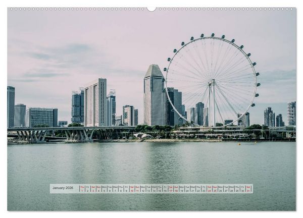 Produktbild: Discover Singapore (High Quality Premium Wall Calendar 2026 DIN A2 landscape),CALVENDO 12 Month Wall Calendar