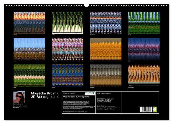 Produktbild: Magische Bilder - 3D Stereogramme (Wandkalender 2026 DIN A2 quer), CALVENDO Monatskalender