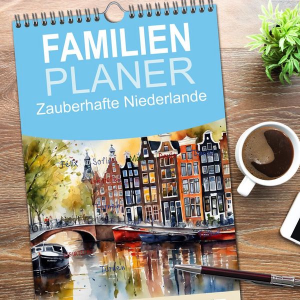 Produktbild: Familienplaner 2026 - Zauberhafte Niederlande mit 5 Spalten (Wandkalender, 21 x 45 cm) CALVENDO