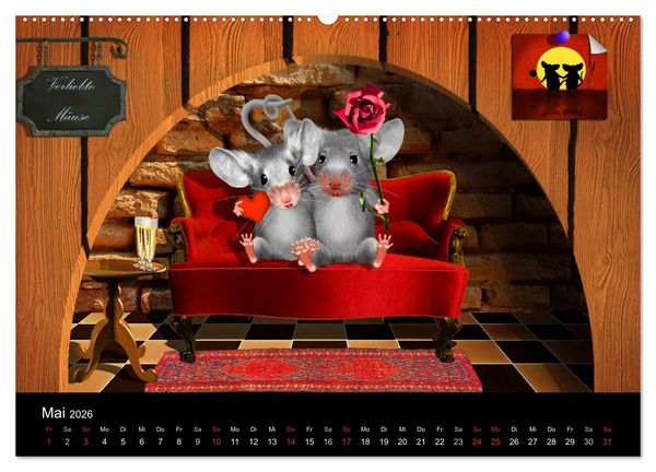 Produktbild: Hier ist die Maus zuhaus' (hochwertiger Premium Wandkalender 2026 DIN A2 quer), Kunstdruck in Hochglanz