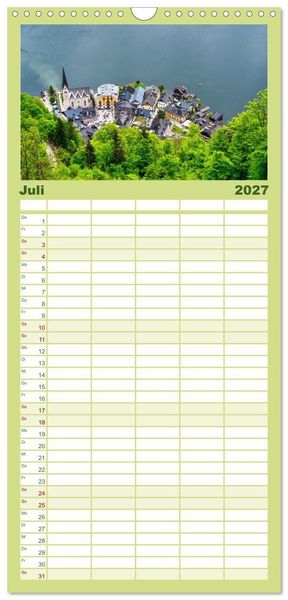 Produktbild: Familienplaner 2027 - Traumziel Hallstatt in &Ouml;sterreich mit 5 Spalten (Wandkalender, 21 x 45 cm) CALVENDO