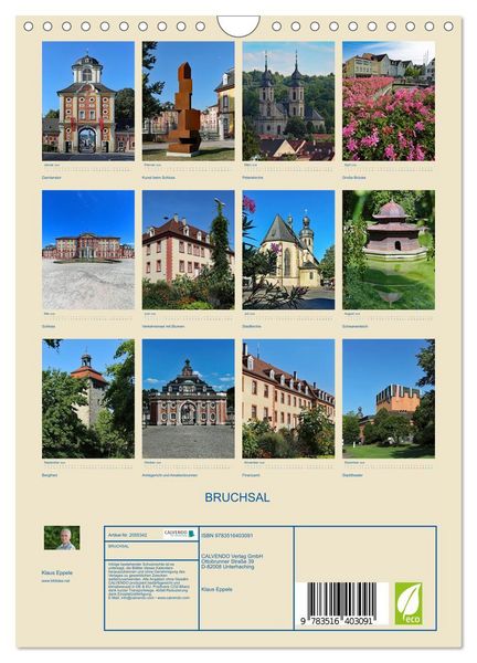 Produktbild: BRUCHSAL (Wandkalender 2026 DIN A4 hoch), CALVENDO Monatskalender