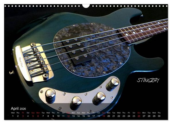 Produktbild: ROCK GUITARS put into the spotlight (Wall Calendar 2026 DIN A3 landscape), CALVENDO 12 Month Wall Calendar
