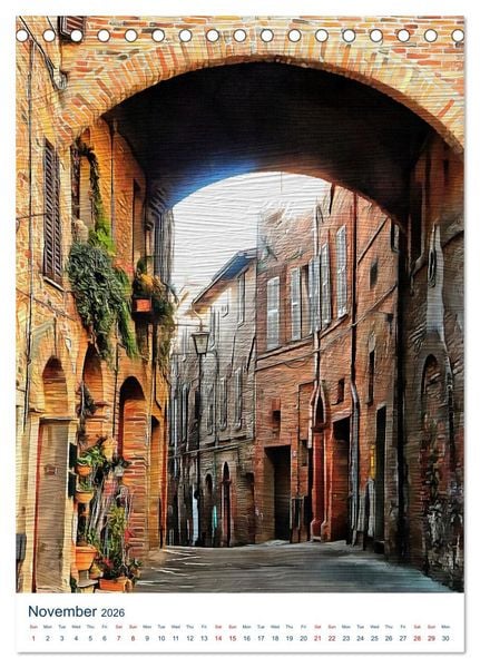 Produktbild: Umbrian Archways (Desk Calendar 2026 DIN A5 portrait), CALVENDO 12 Month DeskCalendar