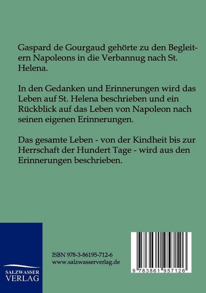 Produktbild: Napoleons Gedanken und Erinnerungen