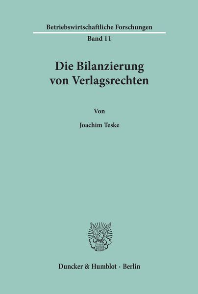 Produktbild: Die Bilanzierung von Verlagsrechten