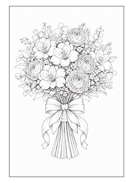 Produktbild: Blumenstr&auml;u&szlig;e &ndash; Blumen Malbuch f&uuml;r Erwachsene mit 50 sch&ouml;nen Ausmalbildern