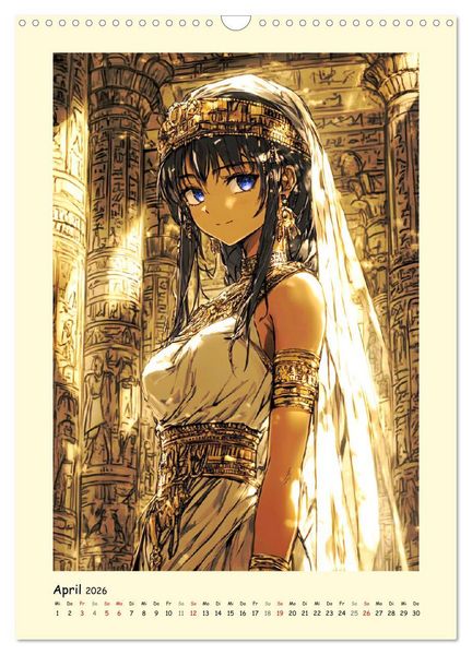 Produktbild: Im alten &Auml;gypten. Manga-M&auml;dchen im Pharaonenland (Wandkalender 2026 DIN A3 hoch), CALVENDO Monatskalender