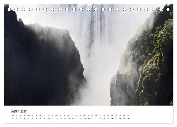 Produktbild: Weltnaturerbe Victoriaf&auml;lle - Der Rauch, der donnert (Tischkalender 2027 DIN A5 quer), CALVENDO Monatskalender