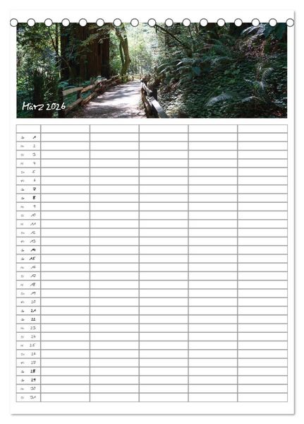 Produktbild: Kalifornien - Familienplaner 2026 (Tischkalender 2026 DIN A5 hoch), CALVENDO Monatskalender