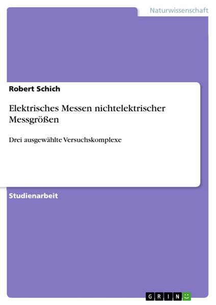 Produktbild: Elektrisches Messen nichtelektrischer Messgr&ouml;&szlig;en