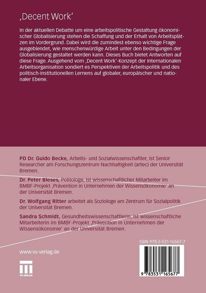 Produktbild: ,Decent Work&lsquo;