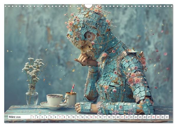 Produktbild: Roboter &ndash; Technik, Poesie und ein Hauch Magie (Wandkalender 2026 DIN A3 quer), CALVENDO Monatskalender