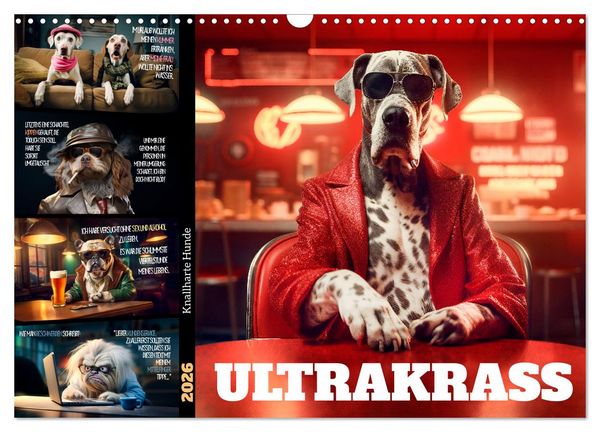 Produktbild: ULTRAKRASS Knallharte Hunde (Wandkalender 2026 DIN A3 quer), CALVENDO Monatskalender