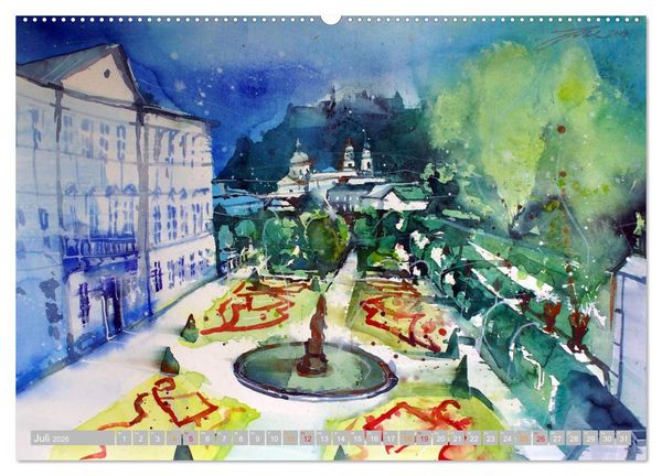 Produktbild: Aquarelle aus der Mozartstadt Salzburg (Wandkalender 2026 DIN A2 quer), CALVENDO Monatskalender