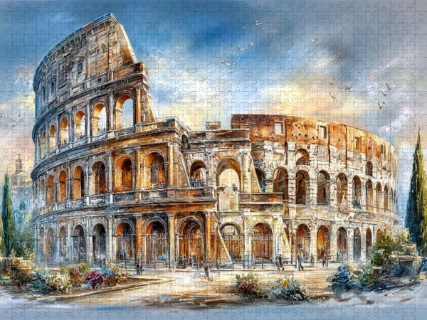 Produktbild: CALVENDO Puzzle Rom - Kolosseum | 1000 Teile Lege-Gr&ouml;&szlig;e 64x48cm Foto-Puzzle f&uuml;r gl&uuml;ckliche Stunden
