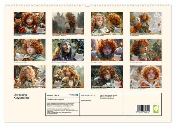 Produktbild: Der kleine Katzenprinz (hochwertiger Premium Wandkalender 2026 DIN A2 quer), Kunstdruck in Hochglanz