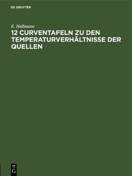 Produktbild: 12 Curventafeln zu den Temperaturverh&auml;ltnisse der Quellen