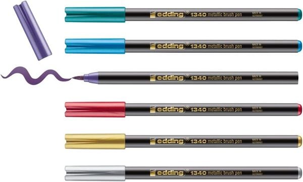 Produktbild: edding 1340 metallic Pinselstift 6er Set