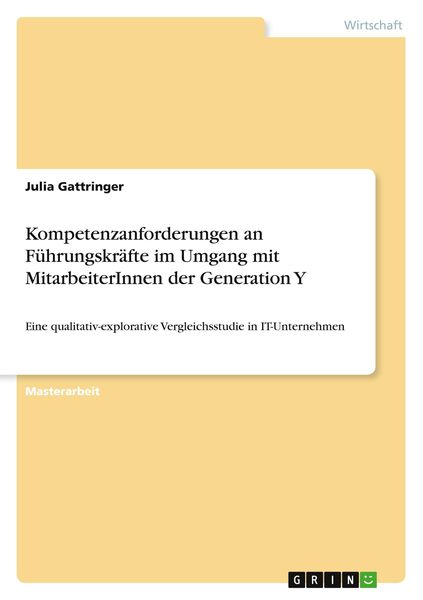 Produktbild: Kompetenzanforderungen an F&uuml;hrungskr&auml;fte im Umgang mit MitarbeiterInnen der Generation Y