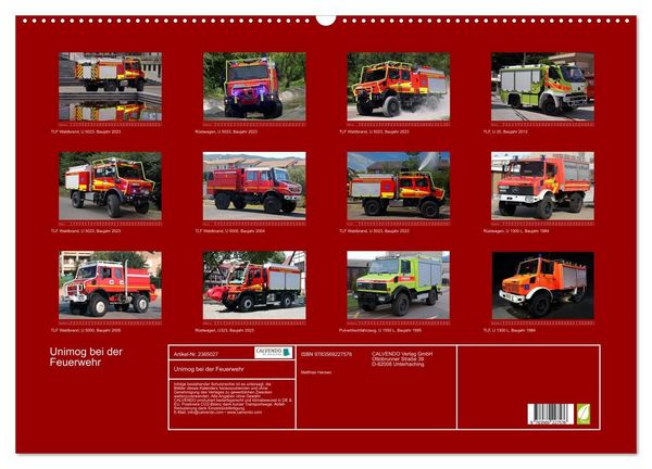 Produktbild: Unimog bei der Feuerwehr (Wandkalender 2027 DIN A2 quer), CALVENDO Monatskalender