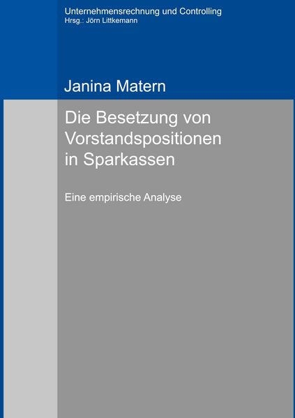 Produktbild: Die Besetzung von Vorstandspositionen in Sparkassen