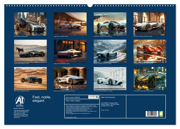 Produktbild: Fast, noble, elegant (Wall Calendar 2026 DIN A2 landscape), CALVENDO 12 Month Wall Calendar