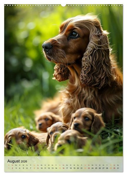 Produktbild: Cocker Spaniel - ein Hund f&uuml;r die Familie (hochwertiger Premium Wandkalender 2026 DIN A2 hoch), Kunstdruck in Hochglanz