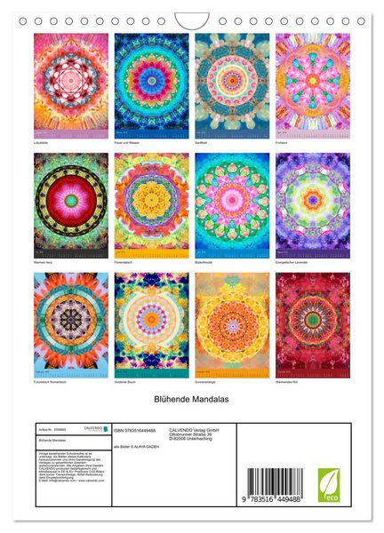 Produktbild: Bl&uuml;hende Mandalas (Wandkalender 2026 DIN A4 hoch), CALVENDO Monatskalender